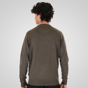 262KNIT-8070 KNITS CREWNECK KHAKI MELANGE - Image 4