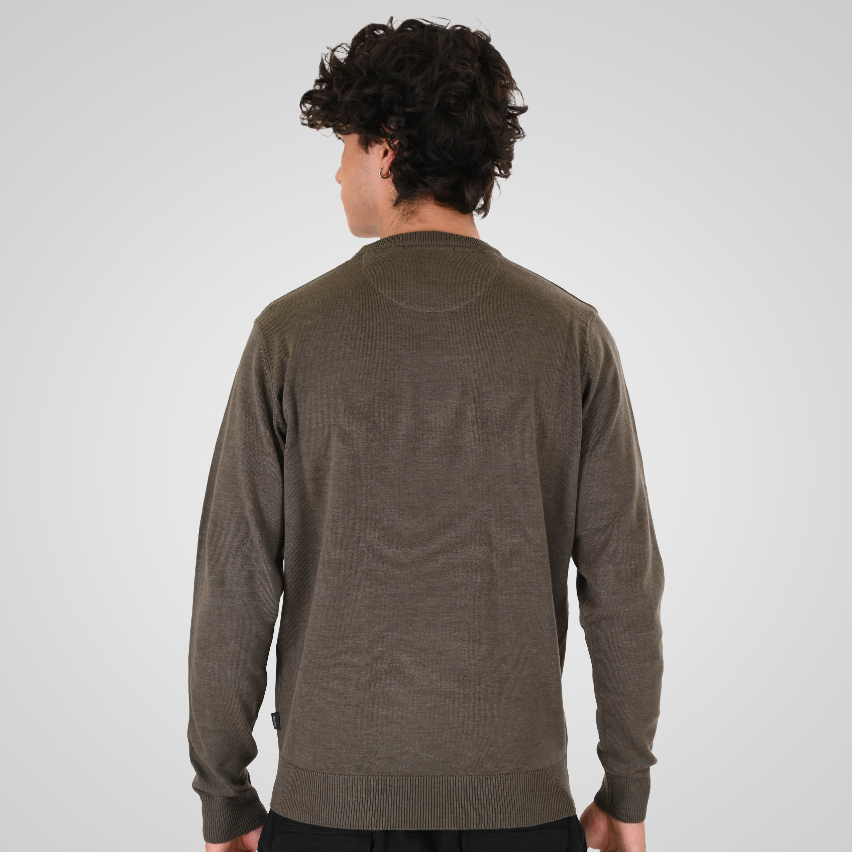 262KNIT-8070 KNITS CREWNECK KHAKI MELANGE - Image 4