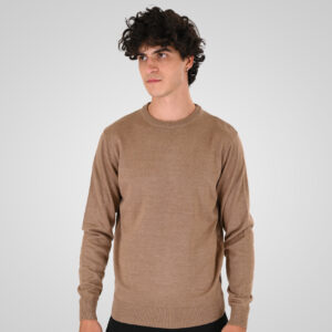 262KNIT-8070 KNITS CREWNECK MD BEIGE MELANGE
