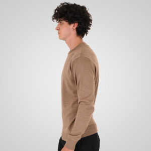 262KNIT-8070 KNITS CREWNECK MD BEIGE MELANGE - Image 3