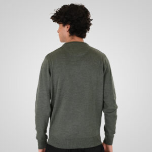 262KNIT-8070 KNITS CREWNECK MOSS GREEN MELANGE - Image 4