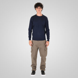 262KNIT-8070 KNITS CREWNECK NAVY MELANGE