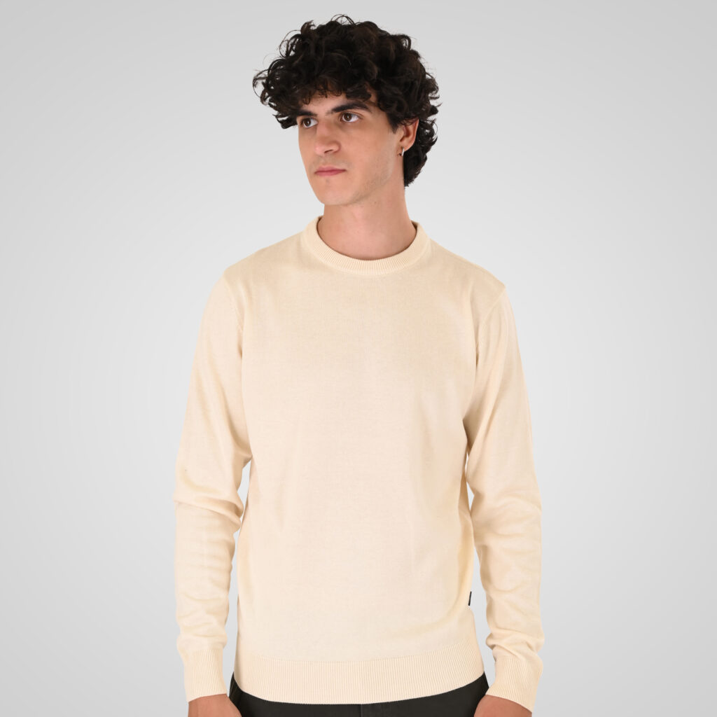 262KNIT-8070 KNITS CREWNECK OFF WHITE MELANGE