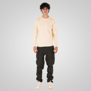 262KNIT-8070 KNITS CREWNECK OFF WHITE MELANGE