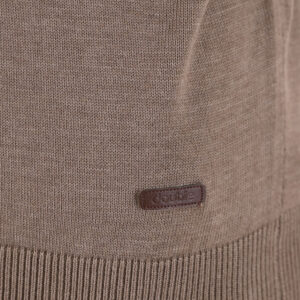 262KNIT-8071 KNITS HALF-ZIP WITH DENSE EMBROIDERY CIGAR MELANGE - Image 5