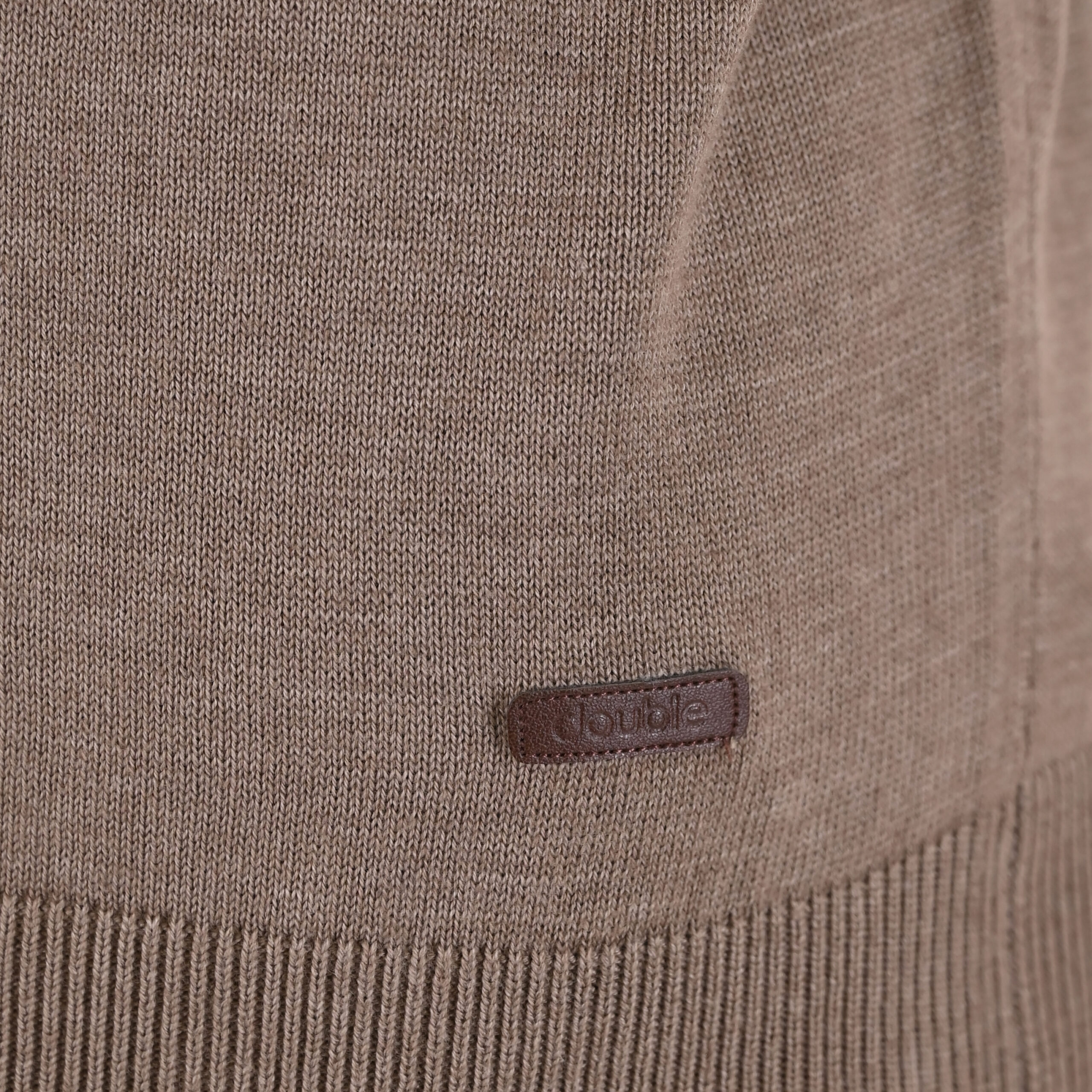 262KNIT-8071 KNITS HALF-ZIP WITH DENSE EMBROIDERY CIGAR MELANGE - Image 5