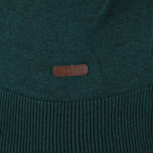 262KNIT-8071 KNITS HALF-ZIP WITH DENSE EMBROIDERY PINE MELANGE - Image 6