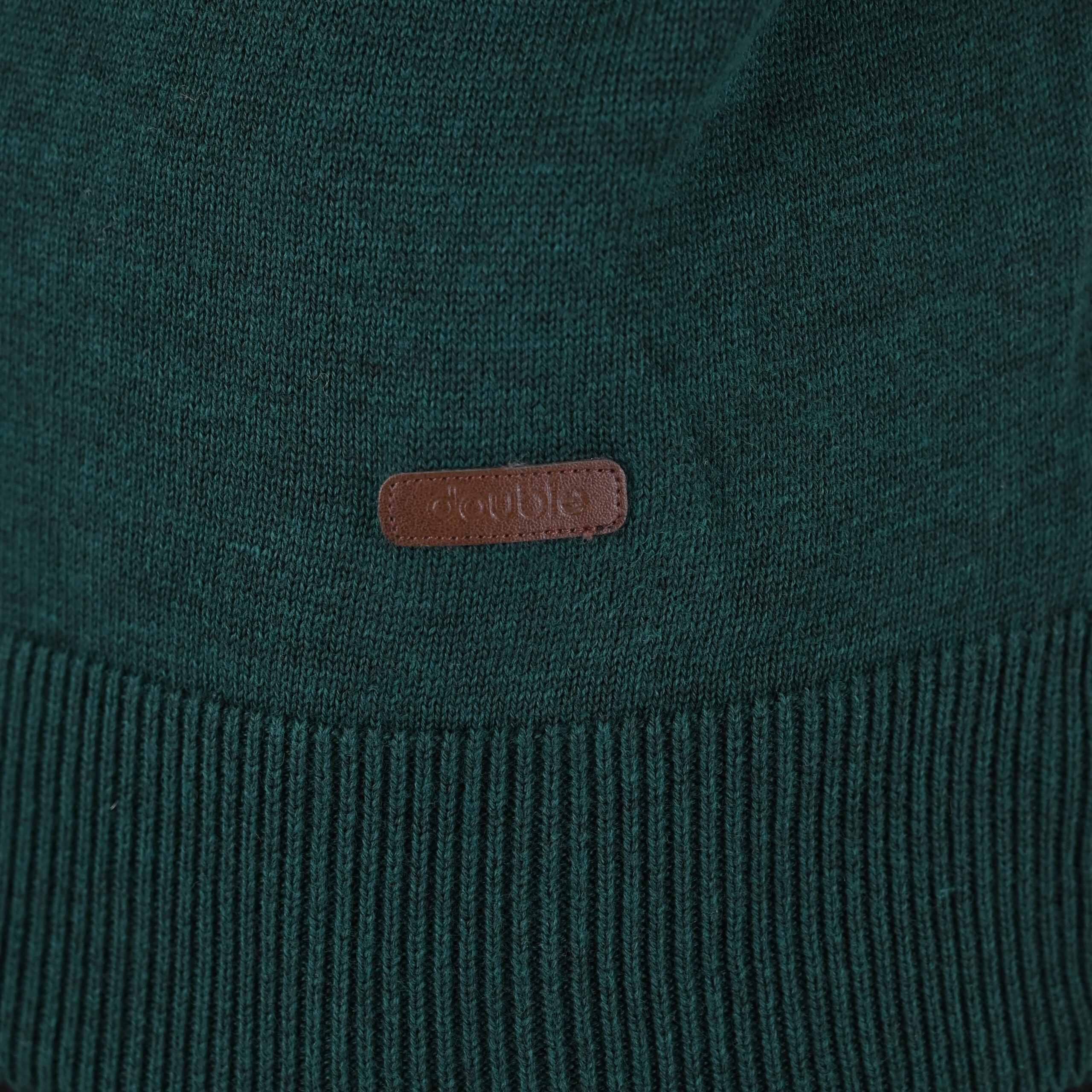262KNIT-8071 KNITS HALF-ZIP WITH DENSE EMBROIDERY PINE MELANGE - Image 6