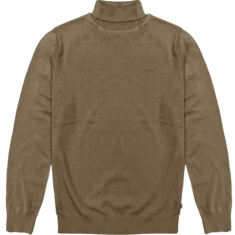 262KNIT-8073 KNITS ROLL NECK MD BEIGE MELANGE