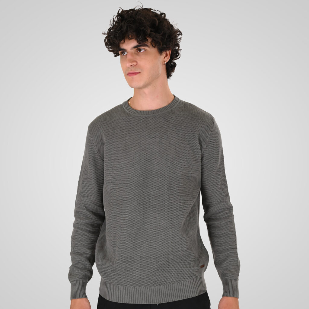 262KNIT-8075 KNITS CREWNECK (SPECIAL KNITTING) AGAVE GREEN