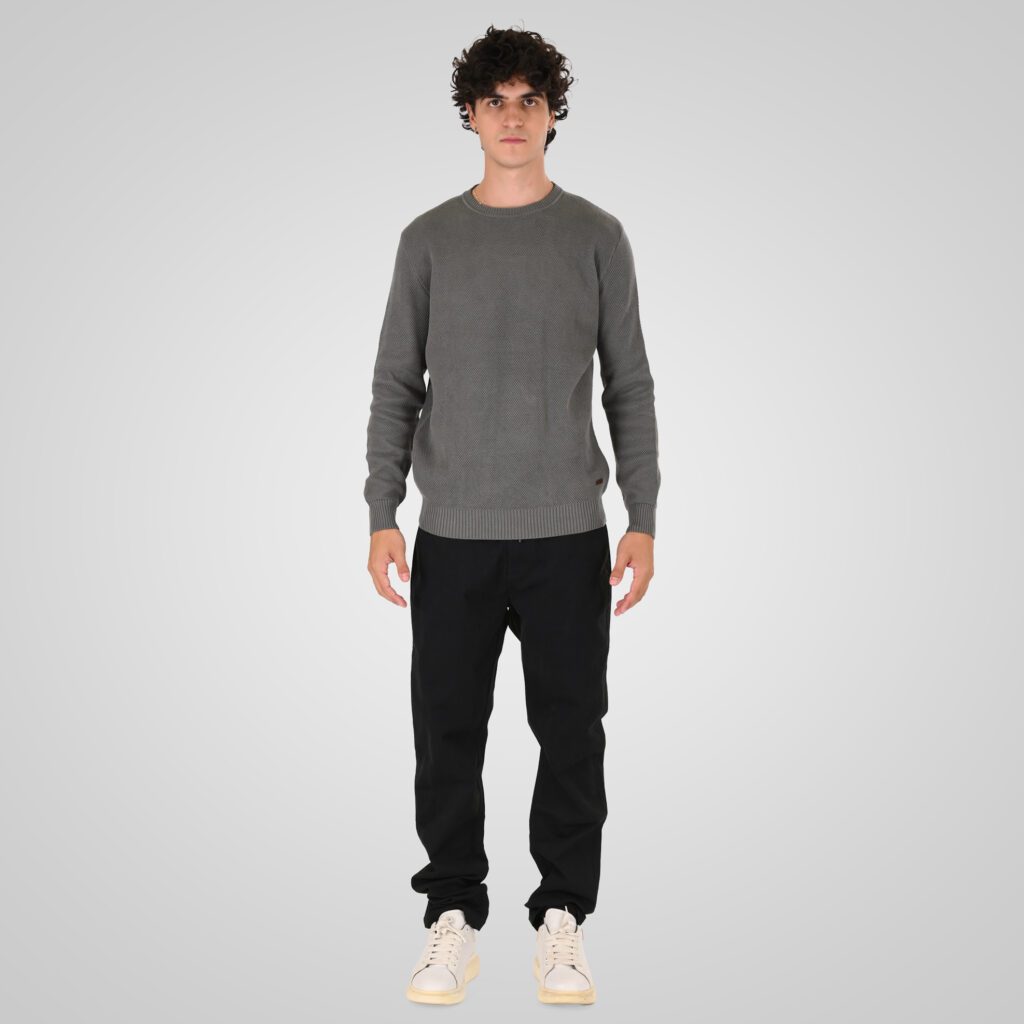 262KNIT-8075 KNITS CREWNECK (SPECIAL KNITTING) AGAVE GREEN