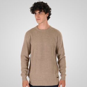 262KNIT-8075 KNITS CREWNECK (SPECIAL KNITTING) BEIGE MELANGE