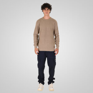 262KNIT-8075 KNITS CREWNECK (SPECIAL KNITTING) BEIGE MELANGE