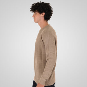 262KNIT-8075 KNITS CREWNECK (SPECIAL KNITTING) BEIGE MELANGE - Image 3