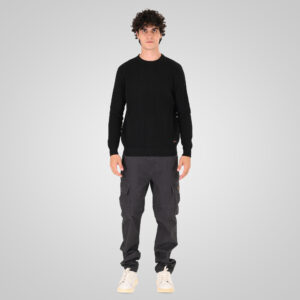 262KNIT-8075 KNITS CREWNECK (SPECIAL KNITTING) BLACK