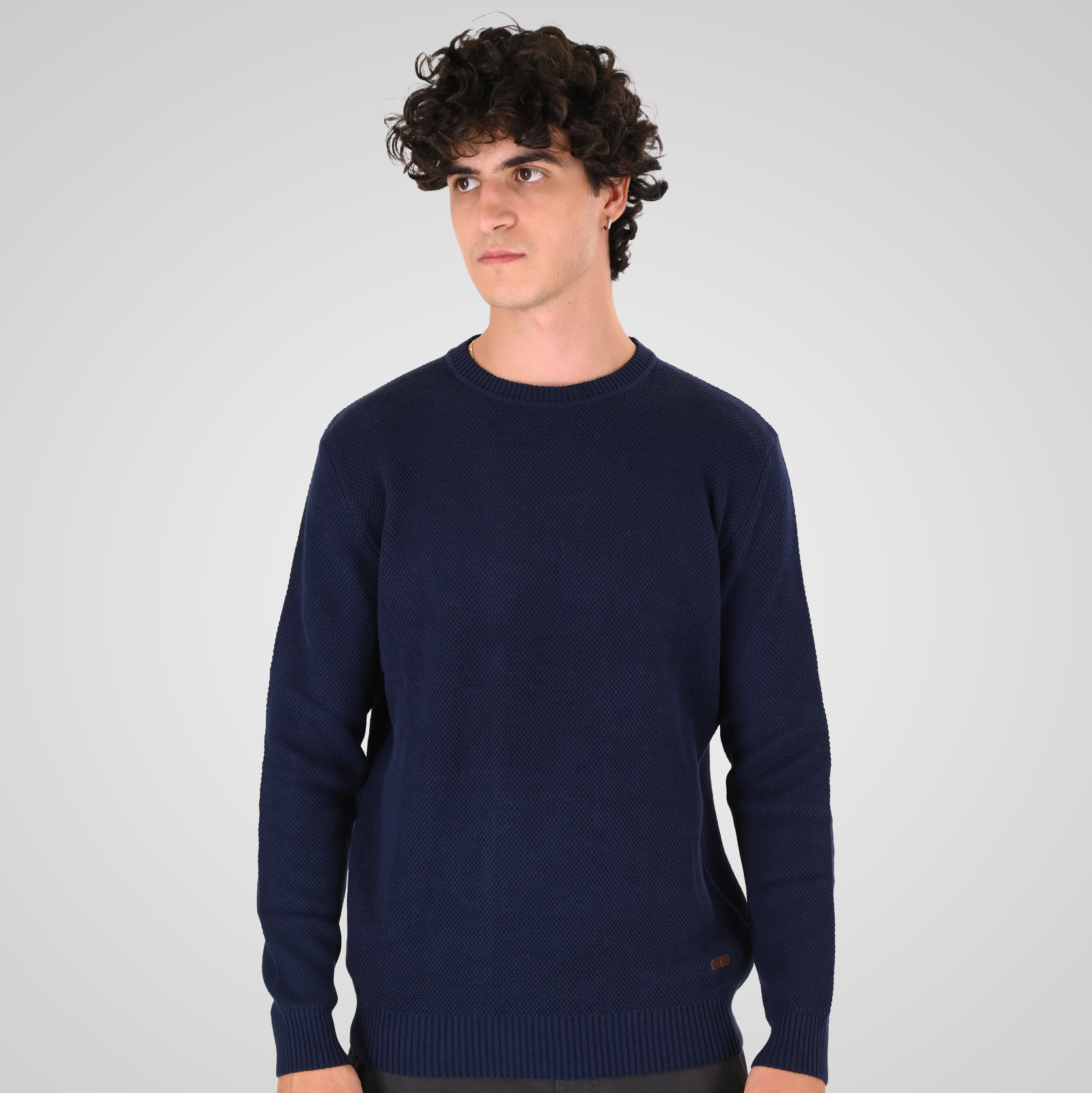 262KNIT-8075 KNITS CREWNECK (SPECIAL KNITTING) BLUE MARINE - Image 1