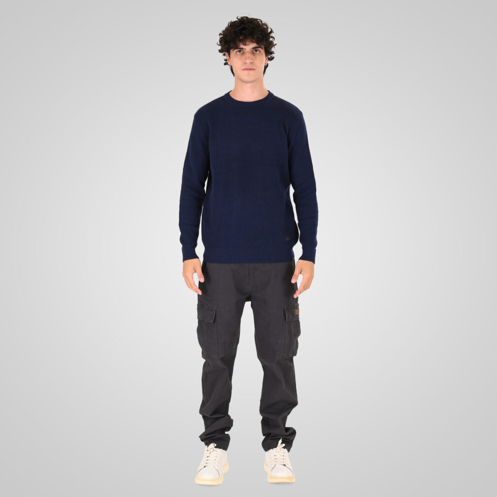 262KNIT-8075 KNITS CREWNECK (SPECIAL KNITTING) BLUE MARINE