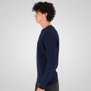 262KNIT-8075 KNITS CREWNECK (SPECIAL KNITTING) BLUE MARINE - Image 3