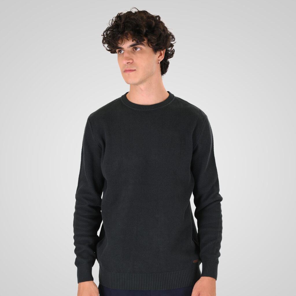 262KNIT-8075 KNITS CREWNECK (SPECIAL KNITTING) DEEP FOREST