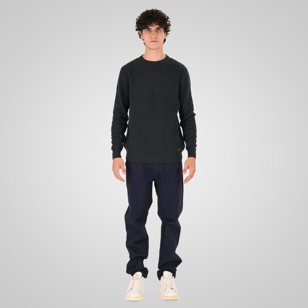 262KNIT-8075 KNITS CREWNECK (SPECIAL KNITTING) DEEP FOREST