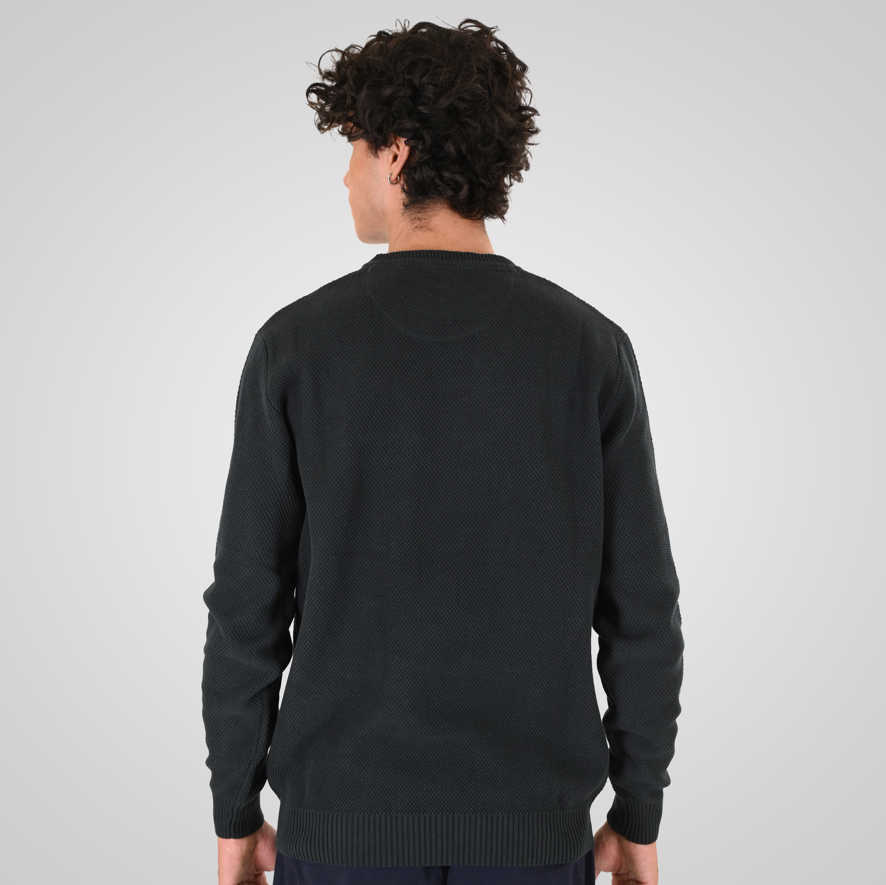 262KNIT-8075 KNITS CREWNECK (SPECIAL KNITTING) DEEP FOREST - Image 4