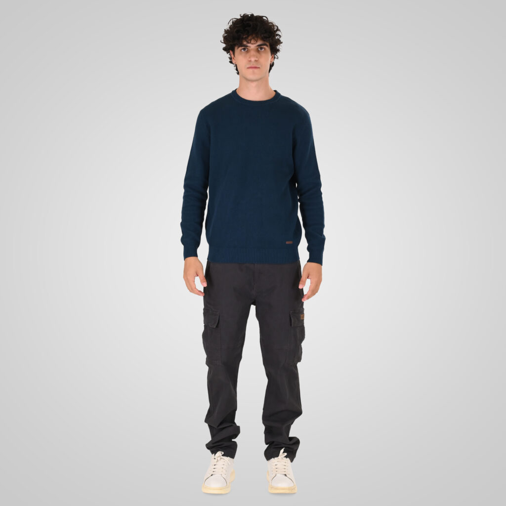 262KNIT-8075 KNITS CREWNECK (SPECIAL KNITTING) DK PETROL