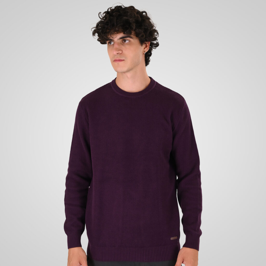 262KNIT-8075 KNITS CREWNECK (SPECIAL KNITTING) DK RASPBERRY
