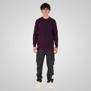 262KNIT-8075 KNITS CREWNECK (SPECIAL KNITTING) DK RASPBERRY
