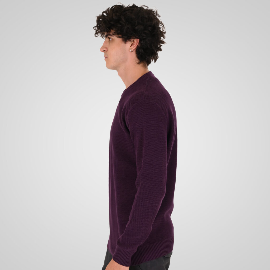 262KNIT-8075 KNITS CREWNECK (SPECIAL KNITTING) DK RASPBERRY