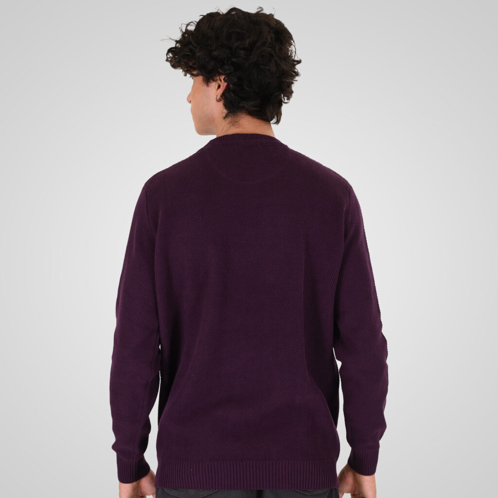 262KNIT-8075 KNITS CREWNECK (SPECIAL KNITTING) DK RASPBERRY