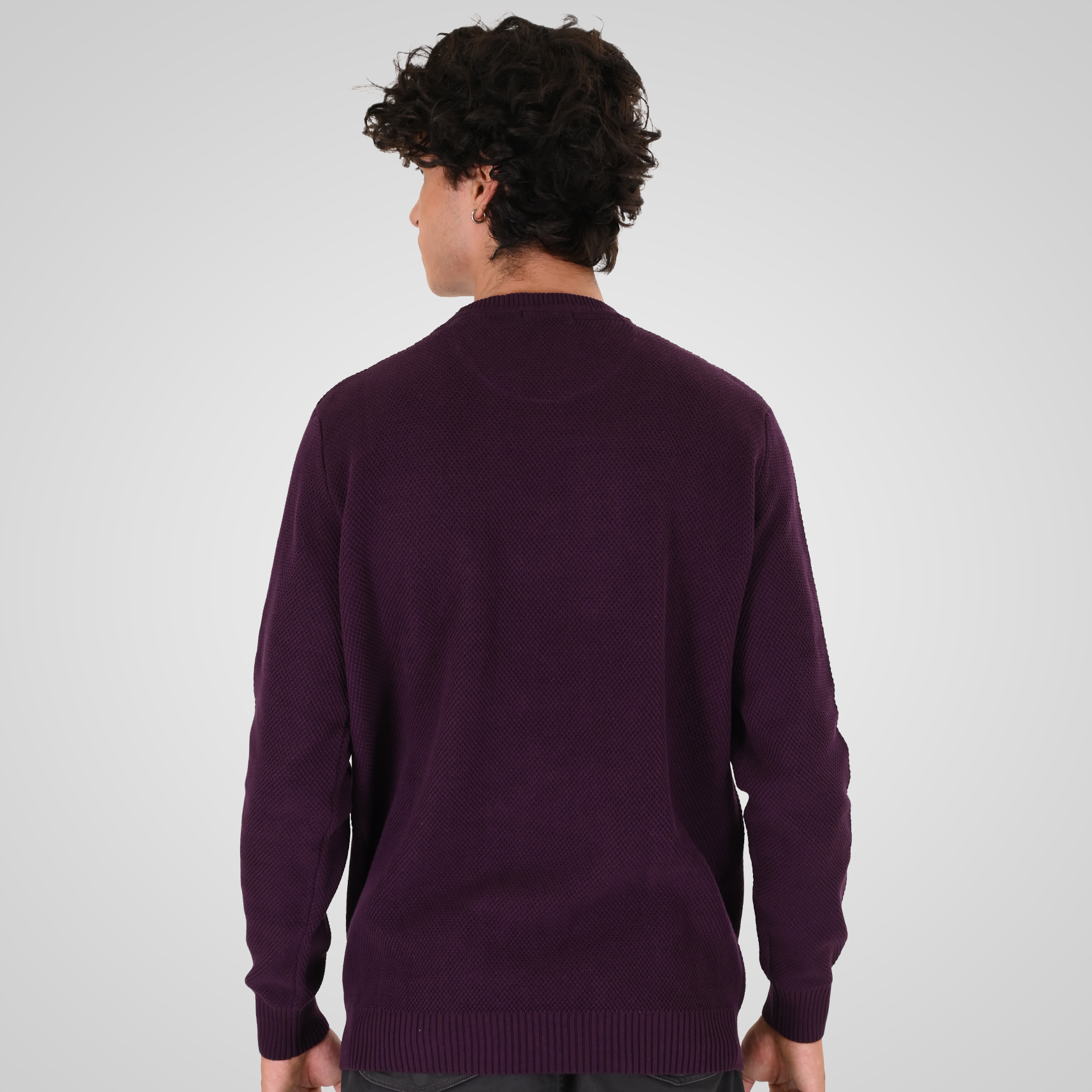 262KNIT-8075 KNITS CREWNECK (SPECIAL KNITTING) DK RASPBERRY - Image 4