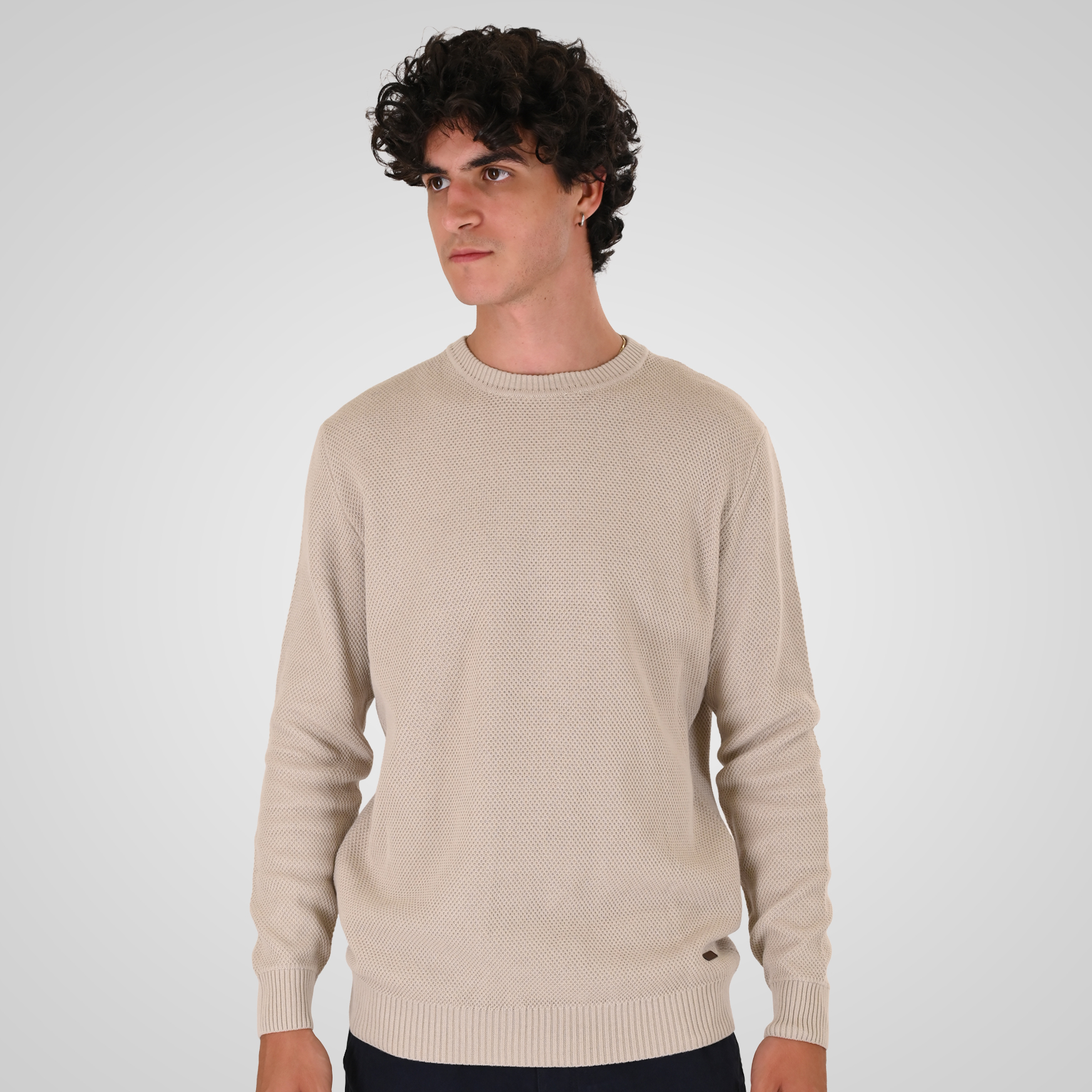 262KNIT-8075 KNITS CREWNECK (SPECIAL KNITTING) ICE - Image 1