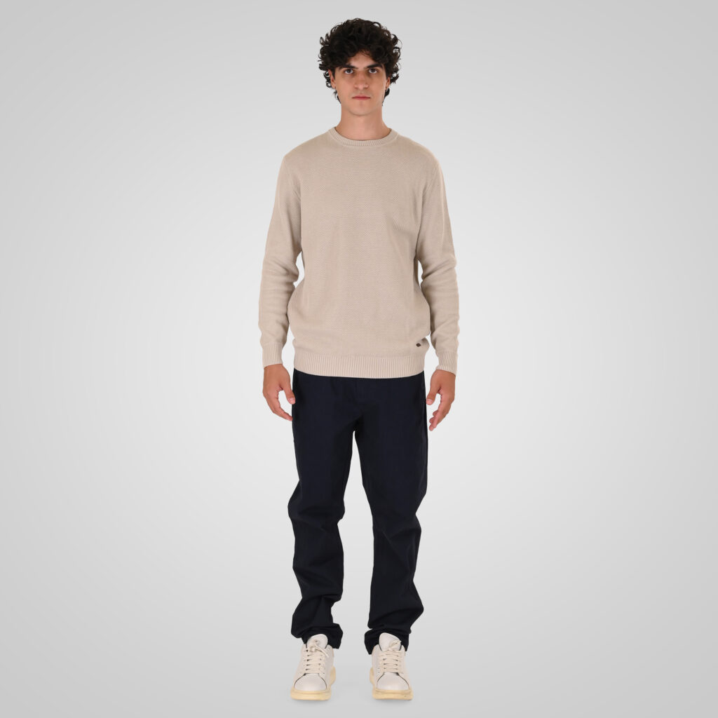 262KNIT-8075 KNITS CREWNECK (SPECIAL KNITTING) ICE