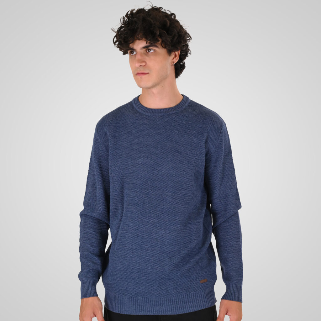 262KNIT-8075 KNITS CREWNECK (SPECIAL KNITTING) INDIGO
