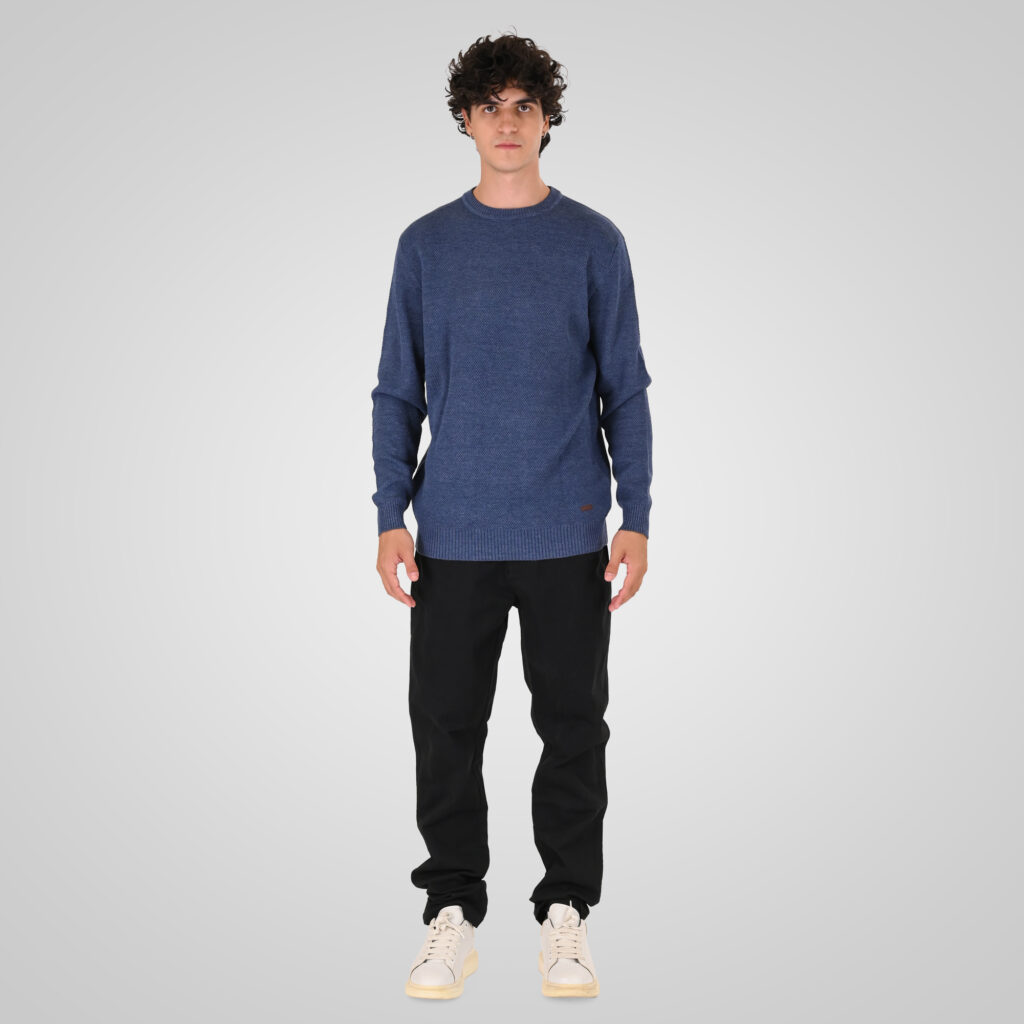 262KNIT-8075 KNITS CREWNECK (SPECIAL KNITTING) INDIGO