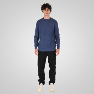 262KNIT-8075 KNITS CREWNECK (SPECIAL KNITTING) INDIGO