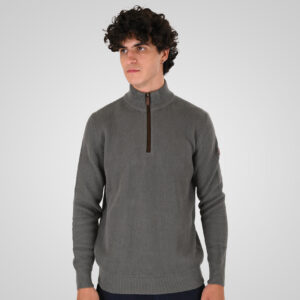 262KNIT-8076 KNITS HALF-ZIP (SPECIAL KNITTING) AGAVE GREEN