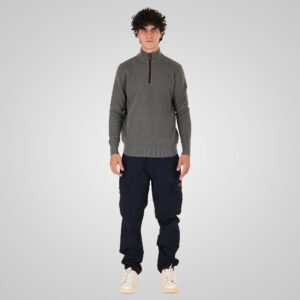 262KNIT-8076 KNITS HALF-ZIP (SPECIAL KNITTING) AGAVE GREEN