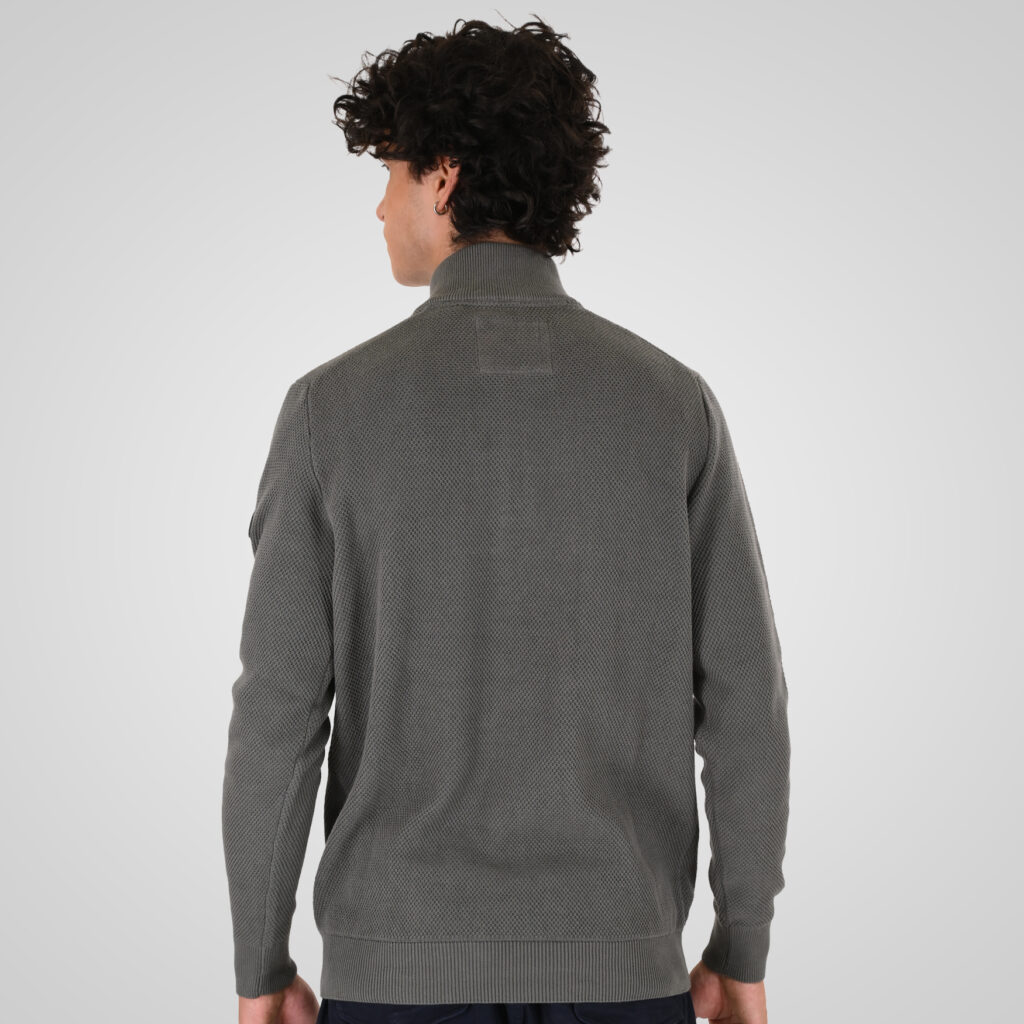 262KNIT-8076 KNITS HALF-ZIP (SPECIAL KNITTING) AGAVE GREEN