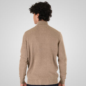 262KNIT-8076 KNITS HALF-ZIP (SPECIAL KNITTING) BEIGE MELANGE - Image 4