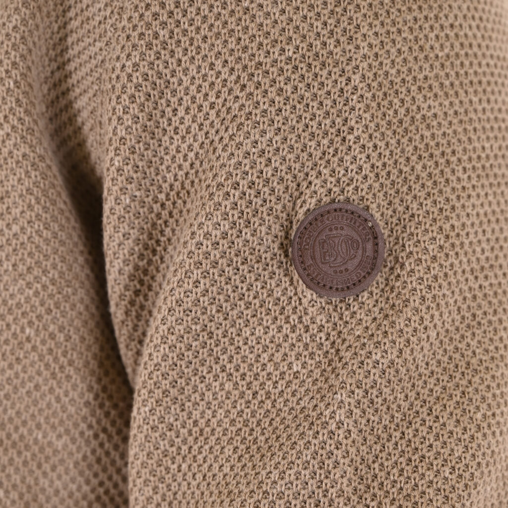 262KNIT-8076 KNITS HALF-ZIP (SPECIAL KNITTING) BEIGE MELANGE