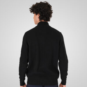 262KNIT-8076 KNITS HALF-ZIP (SPECIAL KNITTING) BLACK - Image 4