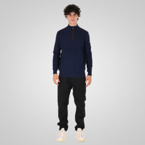 262KNIT-8076 KNITS HALF-ZIP (SPECIAL KNITTING) BLUE MARINE
