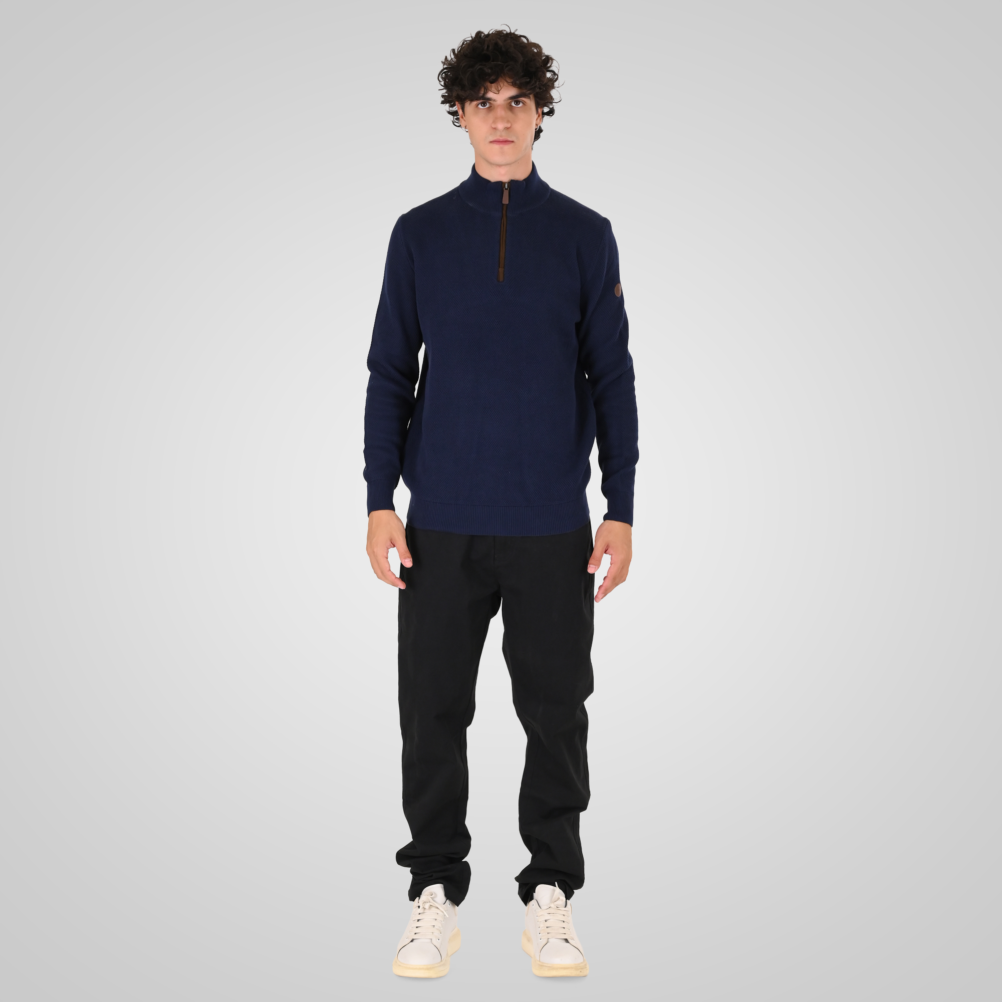 262KNIT-8076 KNITS HALF-ZIP (SPECIAL KNITTING) BLUE MARINE - Image 2
