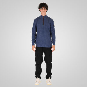 262KNIT-8076 KNITS HALF-ZIP (SPECIAL KNITTING) INDIGO
