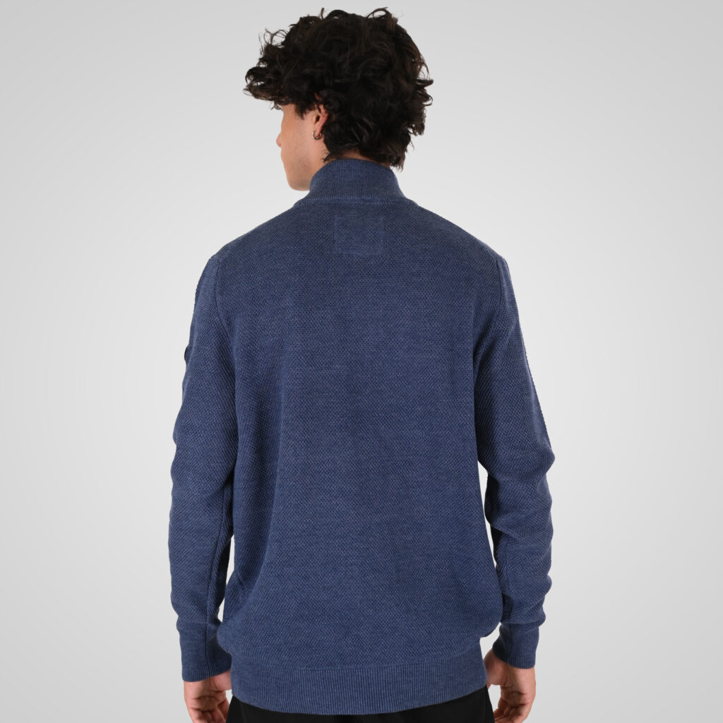 262KNIT-8076 KNITS HALF-ZIP (SPECIAL KNITTING) INDIGO