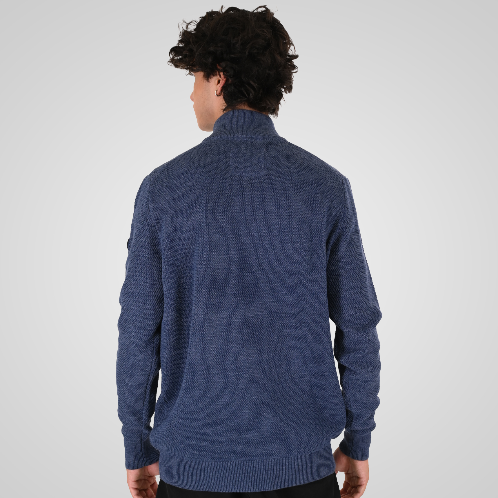 262KNIT-8076 KNITS HALF-ZIP (SPECIAL KNITTING) INDIGO - Image 4