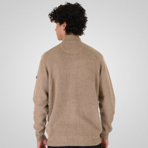 262KNIT-8077 KNITS FULL-ZIP (SPECIAL KNITTING) BEIGE MELANGE - Image 4