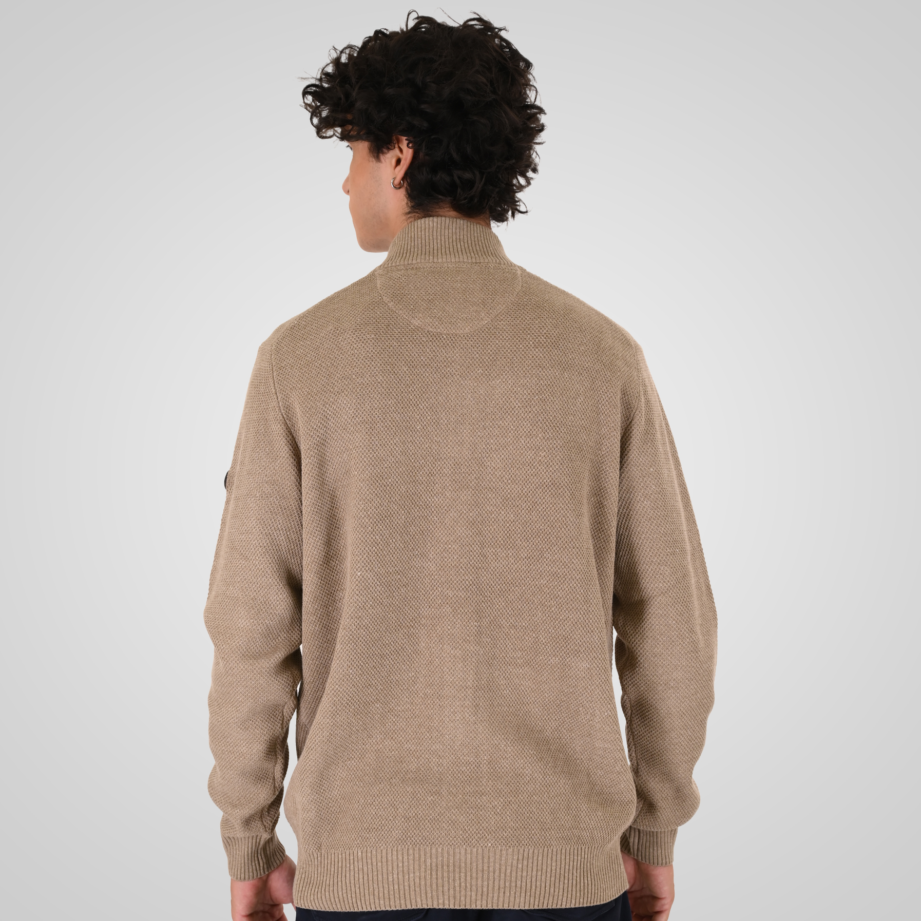 262KNIT-8077 KNITS FULL-ZIP (SPECIAL KNITTING) BEIGE MELANGE - Image 4
