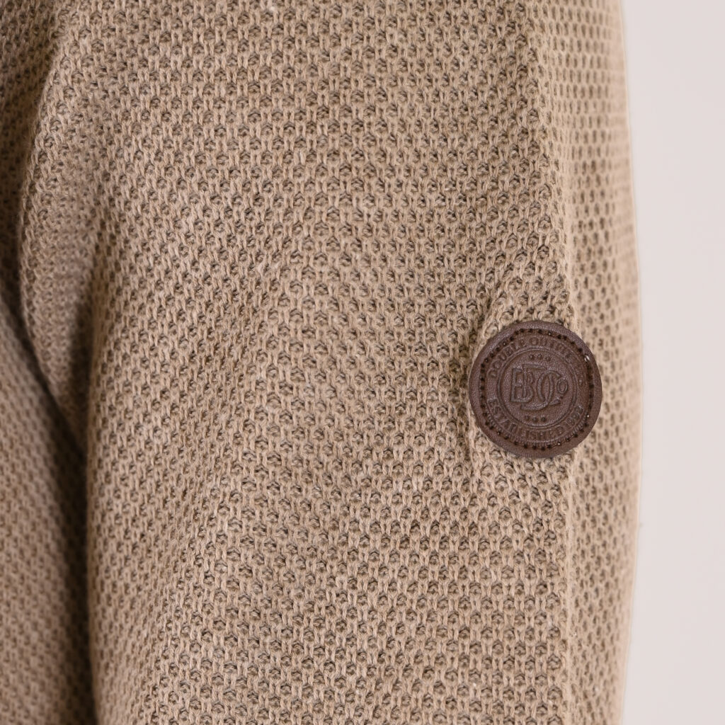 262KNIT-8077 KNITS FULL-ZIP (SPECIAL KNITTING) BEIGE MELANGE